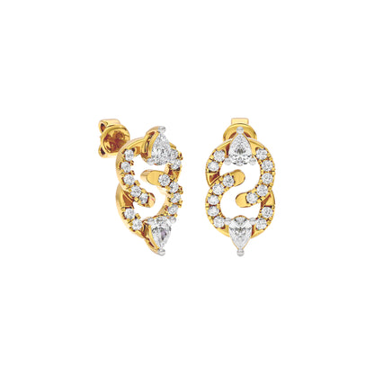 Selah Two Tone Diamond Earrings 18 KT / Yellow Gold