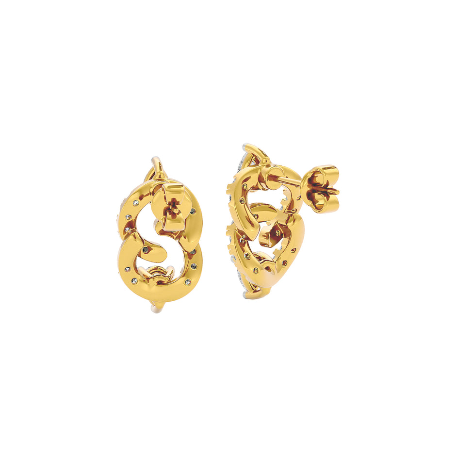 Selah Two Tone Diamond Earrings 18 KT / Yellow Gold