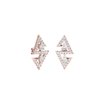 Angular Spark Two Tone Diamond Earring 18 KT / Rose Gold