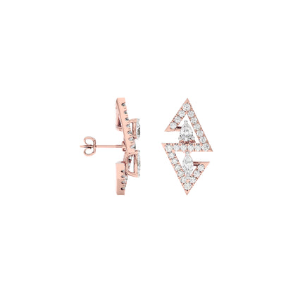 Angular Spark Two Tone Diamond Earring 18 KT / Rose Gold