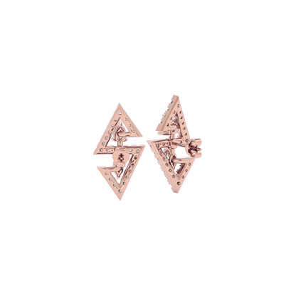 Angular Spark Two Tone Diamond Earring 18 KT / Rose Gold