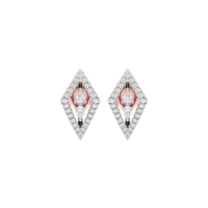 The Apex Two Tone Diamond Earrings 18 KT / Rose Gold
