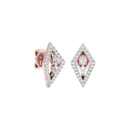 The Apex Two Tone Diamond Earrings 18 KT / Rose Gold