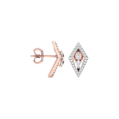 The Apex Two Tone Diamond Earrings 18 KT / Rose Gold