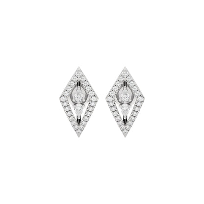 The Apex Two Tone Diamond Earrings 18 KT / White Gold