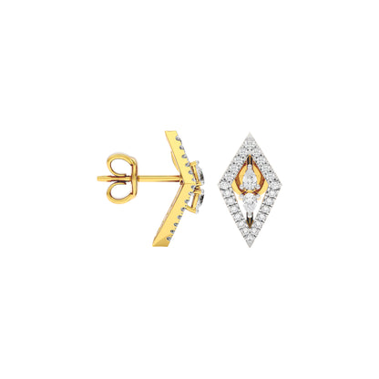 The Apex Two Tone Diamond Earrings 18 KT / Yellow Gold
