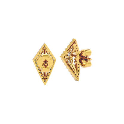 The Apex Two Tone Diamond Earrings 18 KT / Yellow Gold
