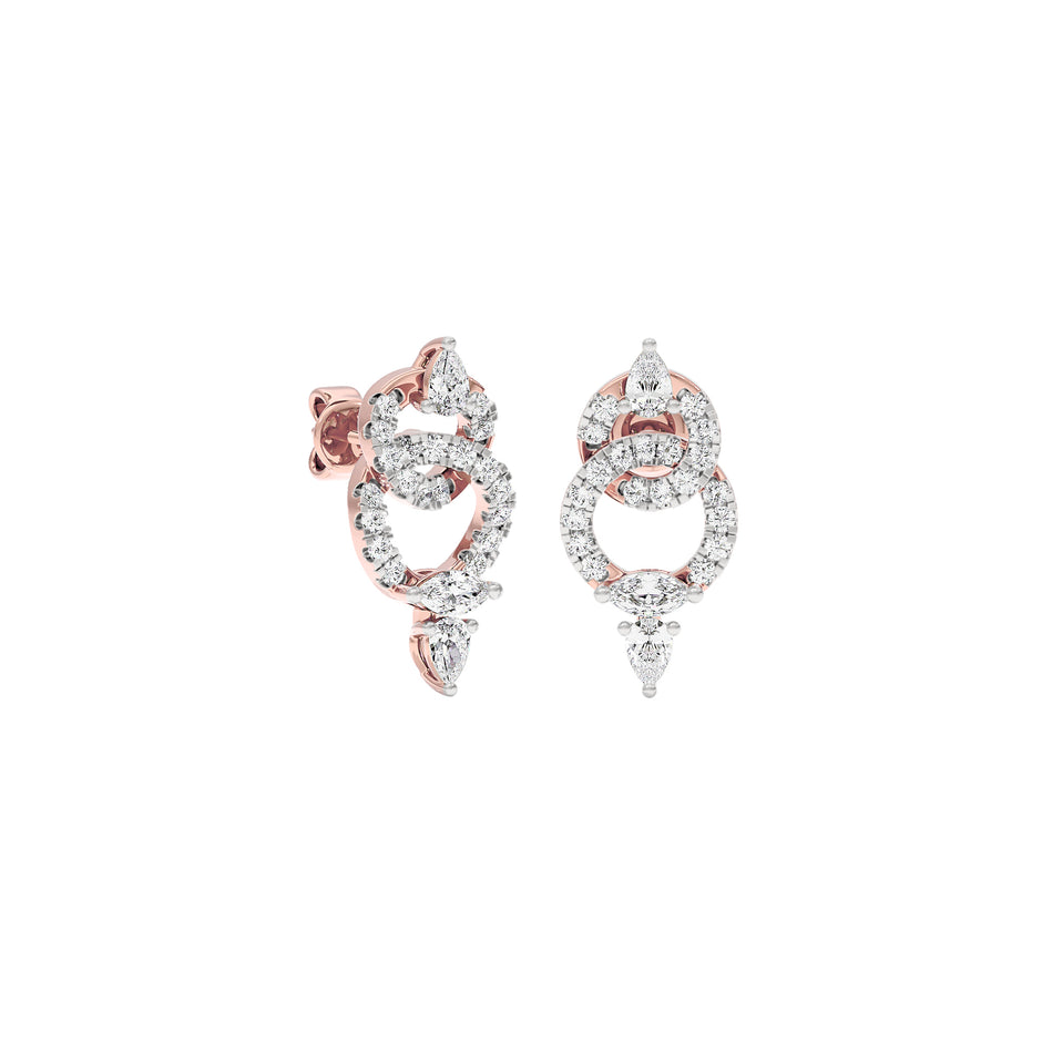 Interlaced Glow Diamond Earrings 18 KT / Rose Gold