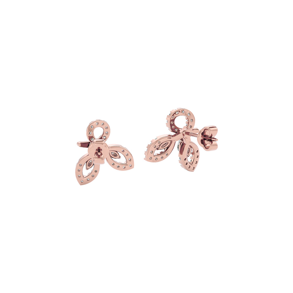 Tri-Petal Shine Diamond Earrings