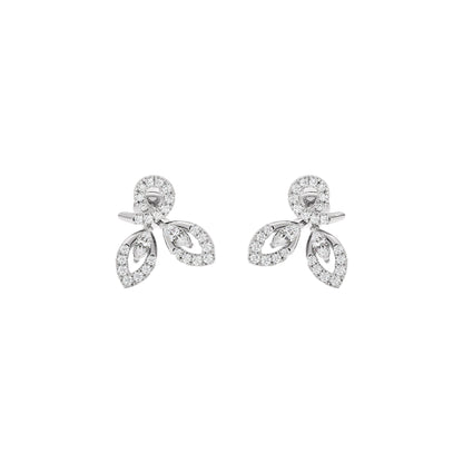 Tri-Petal Shine Diamond Earrings