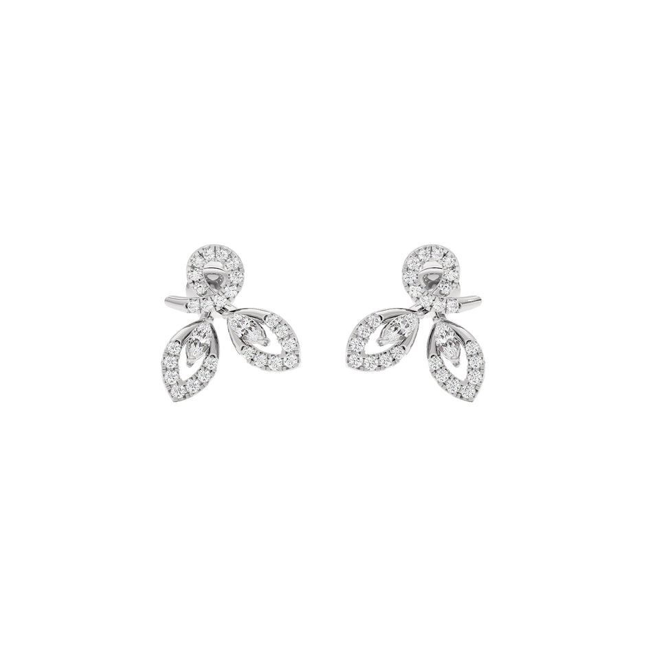 Tri-Petal Shine Diamond Earrings