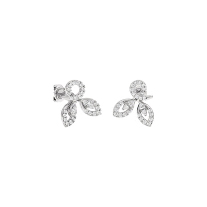 Tri-Petal Shine Diamond Earrings