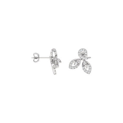 Tri-Petal Shine Diamond Earrings