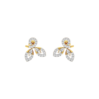 Tri-Petal Shine Diamond Earrings