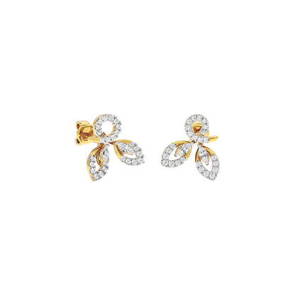 Tri-Petal Shine Diamond Earrings