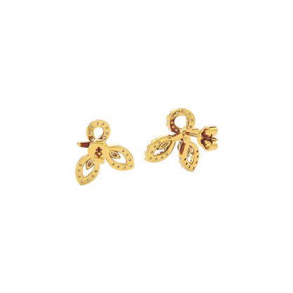 Tri-Petal Shine Diamond Earrings