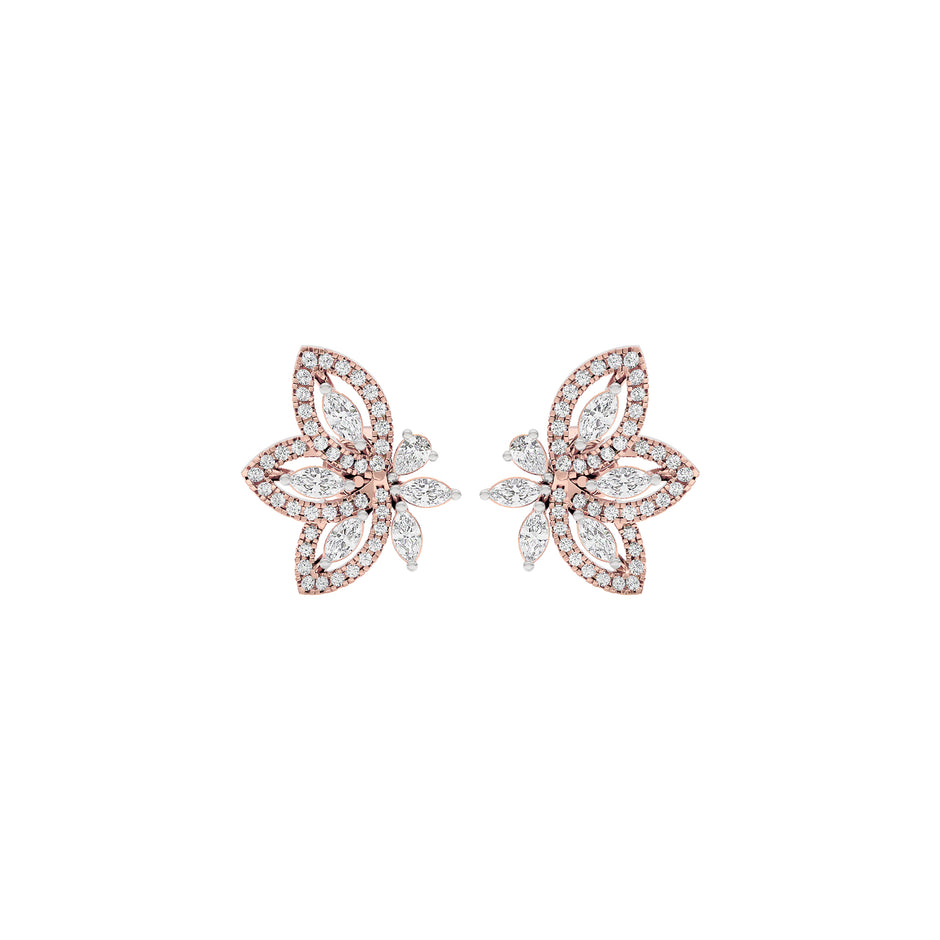 Dazzling Winged Diamond Earrings 18 KT / Rose Gold