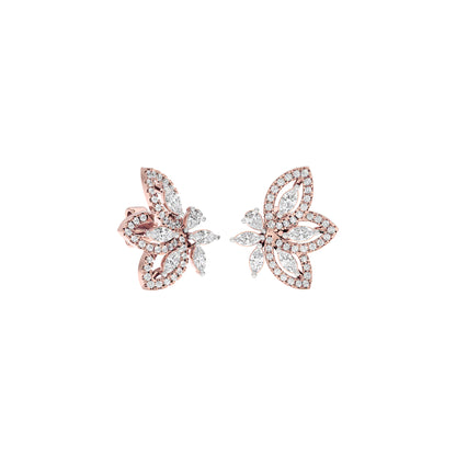 Dazzling Winged Diamond Earrings 18 KT / Rose Gold