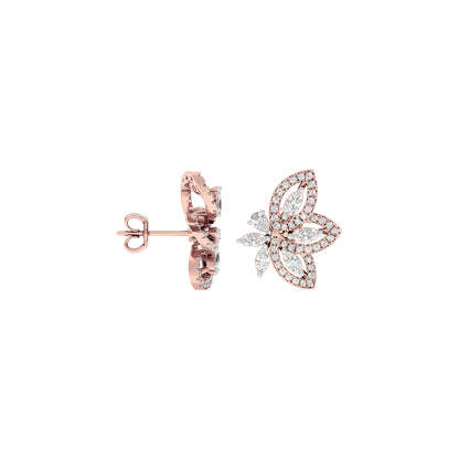 Dazzling Winged Diamond Earrings 18 KT / Rose Gold