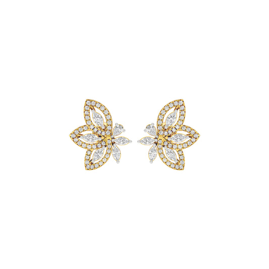 Dazzling Winged Diamond Earrings 18 KT / Yellow Gold