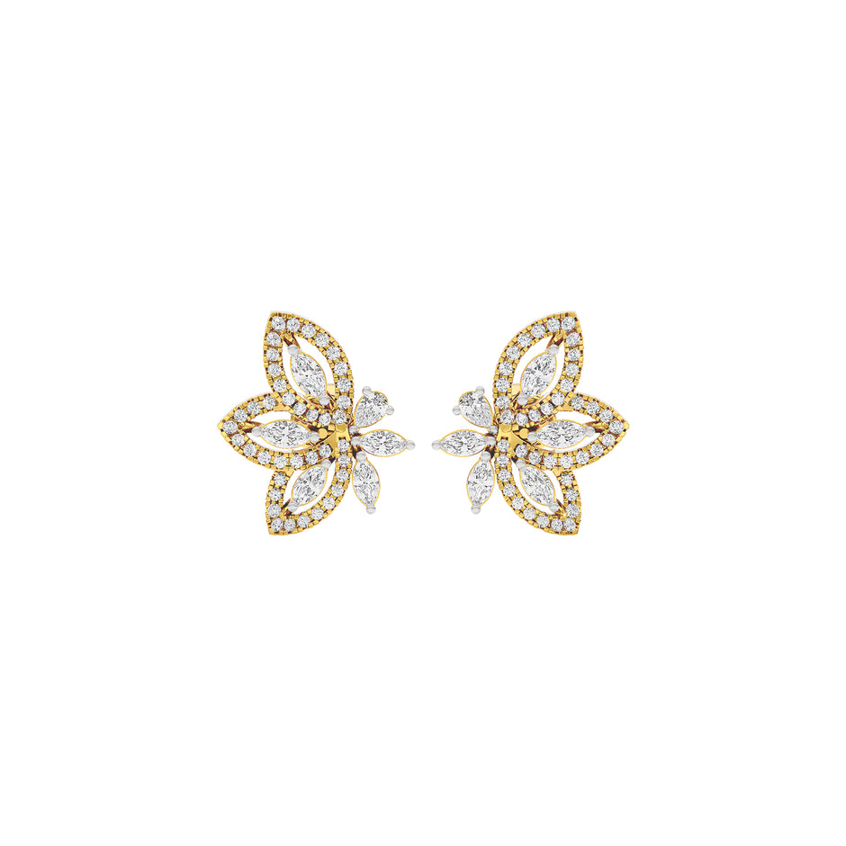 Dazzling Winged Diamond Earrings 18 KT / Yellow Gold