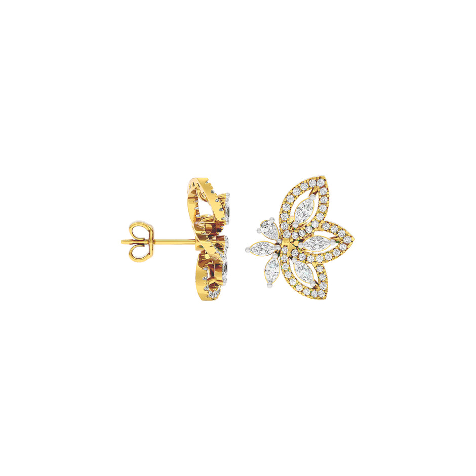 Dazzling Winged Diamond Earrings 18 KT / Yellow Gold