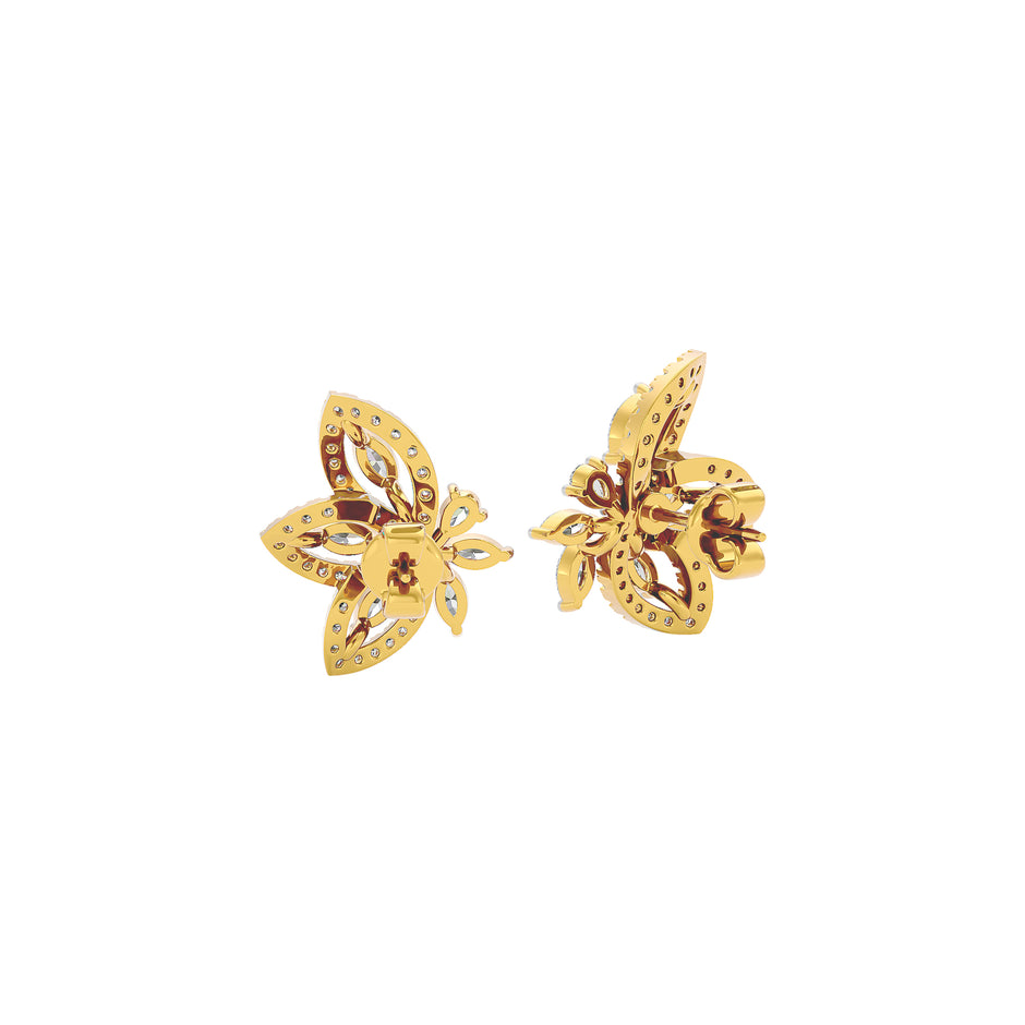 Dazzling Winged Diamond Earrings 18 KT / Yellow Gold