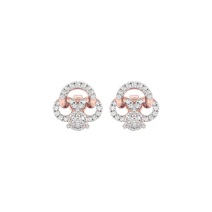 Shamrock Spark Diamond Earrings 18 KT / Rose Gold