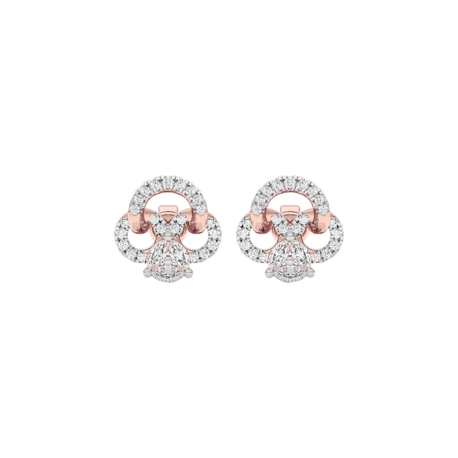 Shamrock Spark Diamond Earrings 18 KT / Rose Gold