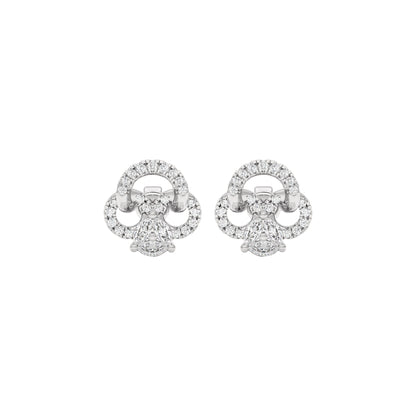 Shamrock Spark Diamond Earrings 18 KT / White Gold