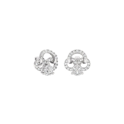 Shamrock Spark Diamond Earrings 18 KT / White Gold