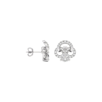 Shamrock Spark Diamond Earrings 18 KT / White Gold