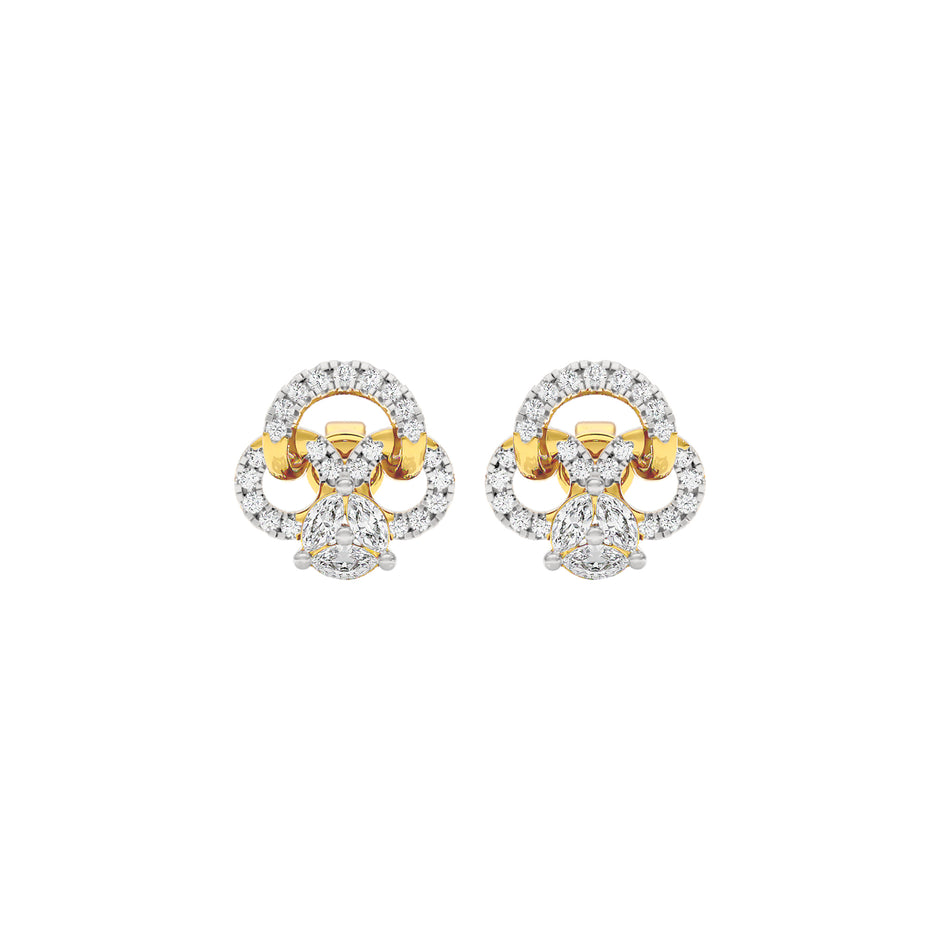Shamrock Spark Diamond Earrings 18 KT / Yellow Gold