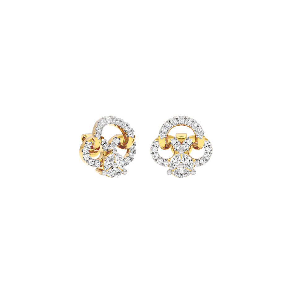 Shamrock Spark Diamond Earrings 18 KT / Yellow Gold