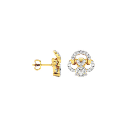 Shamrock Spark Diamond Earrings 18 KT / Yellow Gold