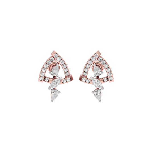 Bold Facet Diamond Earrings 18 KT / Rose Gold