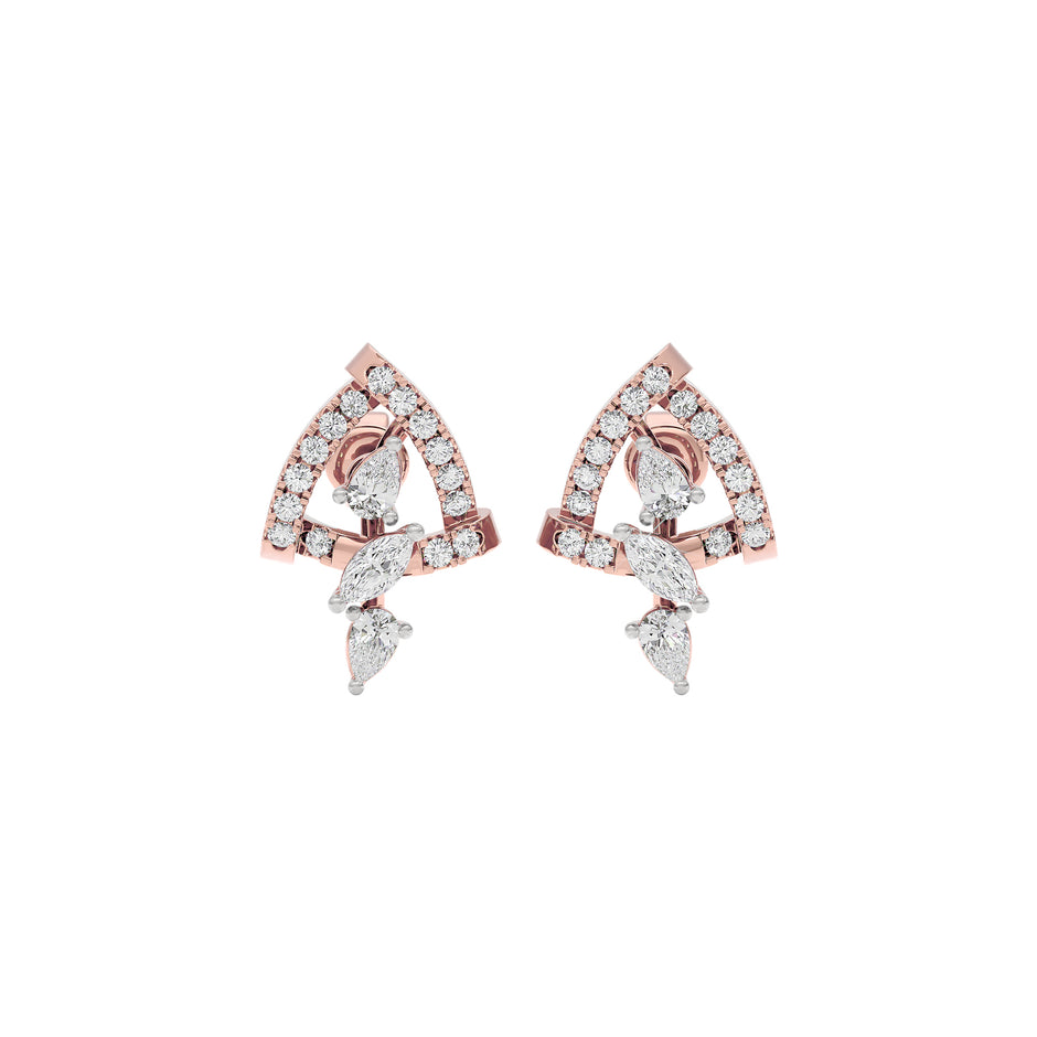 Bold Facet Diamond Earrings 18 KT / Rose Gold