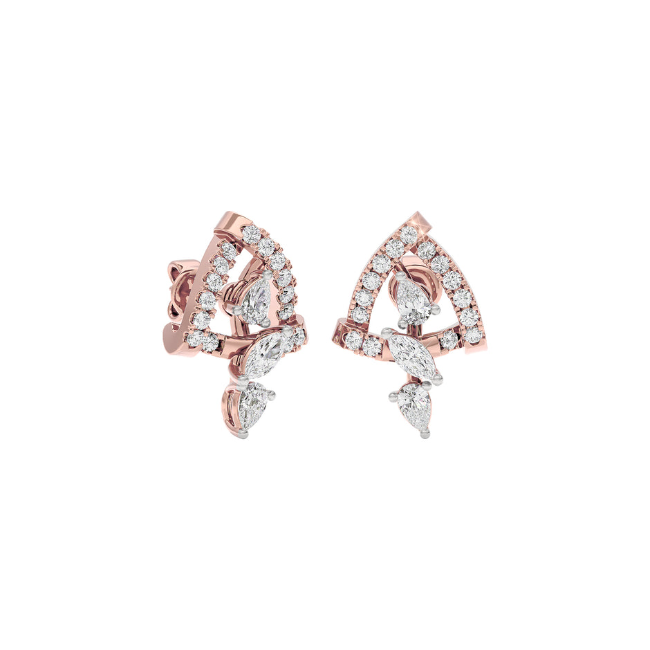 Bold Facet Diamond Earrings 18 KT / Rose Gold