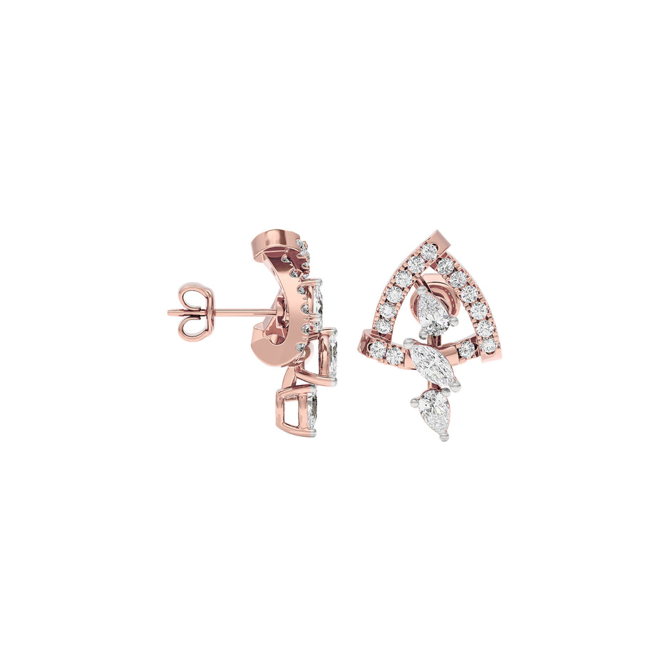 Bold Facet Diamond Earrings 18 KT / Rose Gold