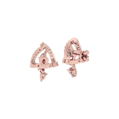 Bold Facet Diamond Earrings 18 KT / Rose Gold