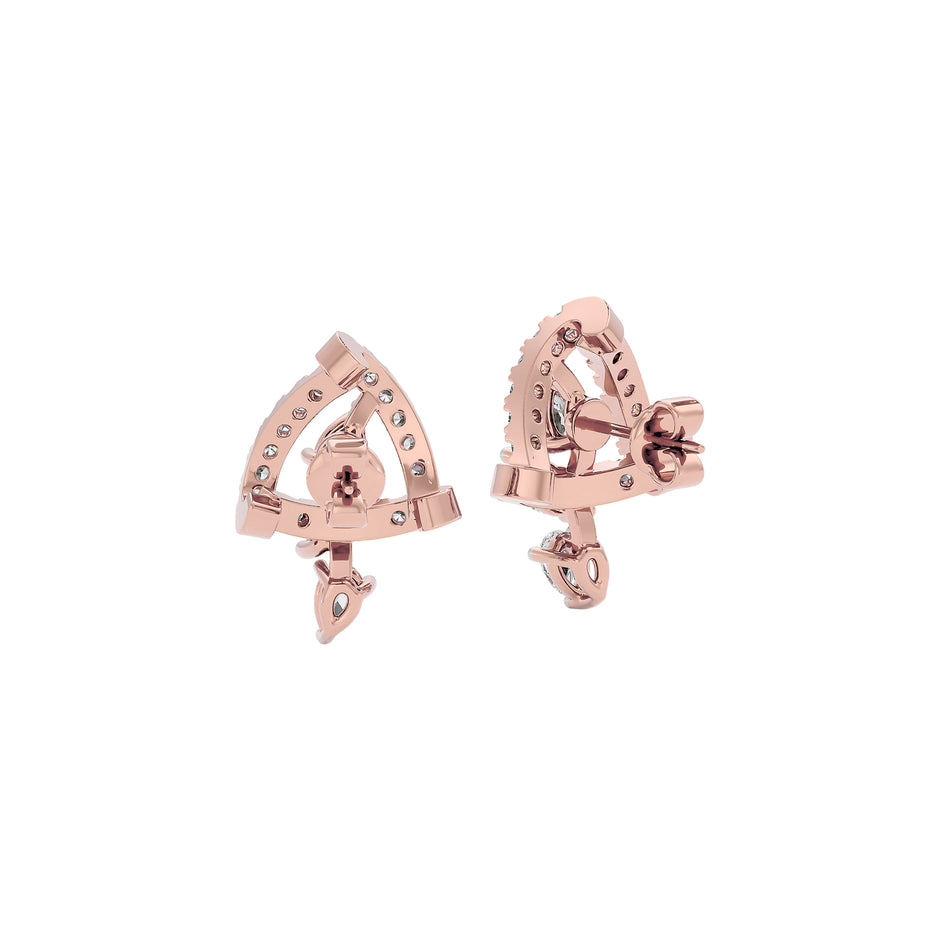 Bold Facet Diamond Earrings 18 KT / Rose Gold