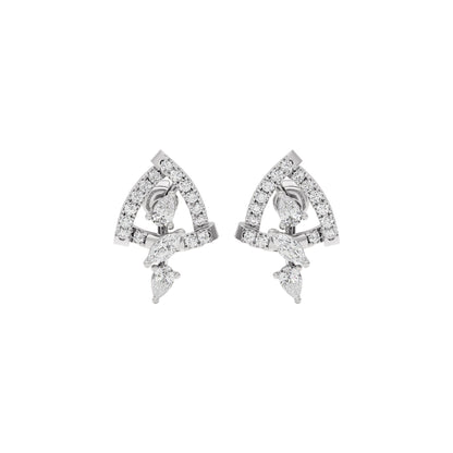 Bold Facet Diamond Earrings 18 KT / White Gold