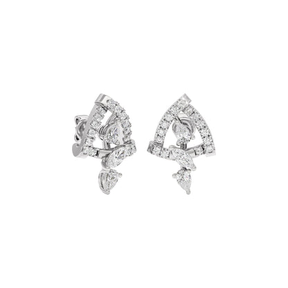 Bold Facet Diamond Earrings 18 KT / White Gold