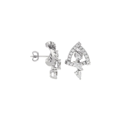 Bold Facet Diamond Earrings 18 KT / White Gold