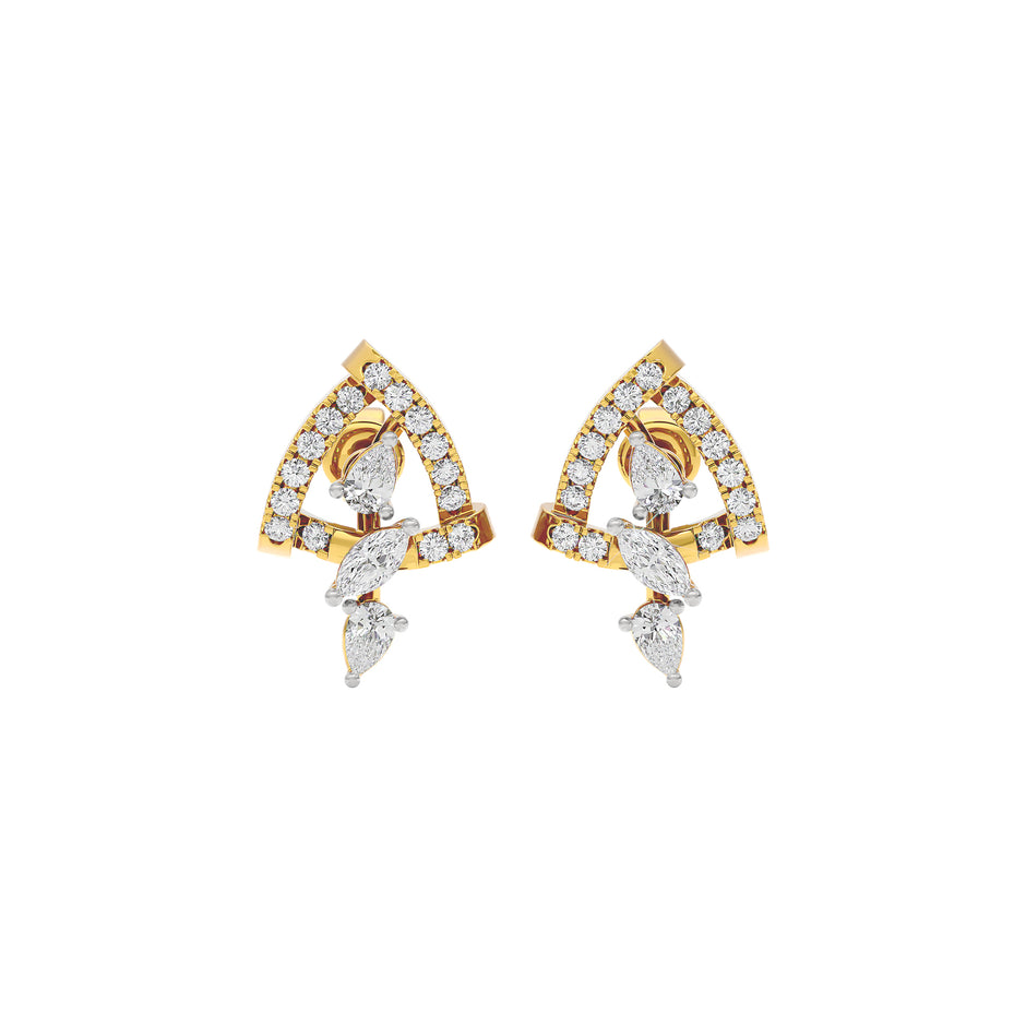 Bold Facet Diamond Earrings 18 KT / Yellow Gold