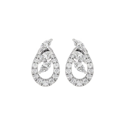 Celestial Pear Diamond Earrings 18 KT / White Gold