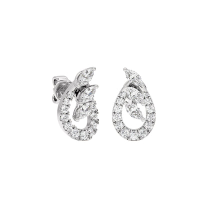 Celestial Pear Diamond Earrings 18 KT / White Gold