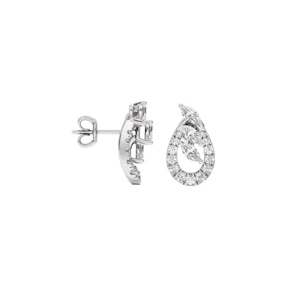 Celestial Pear Diamond Earrings 18 KT / White Gold