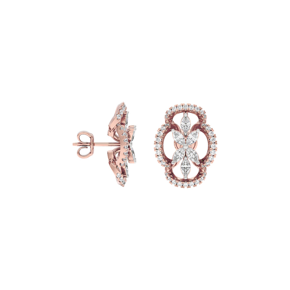 Elva Diamond Earrings 18 KT / Rose Gold