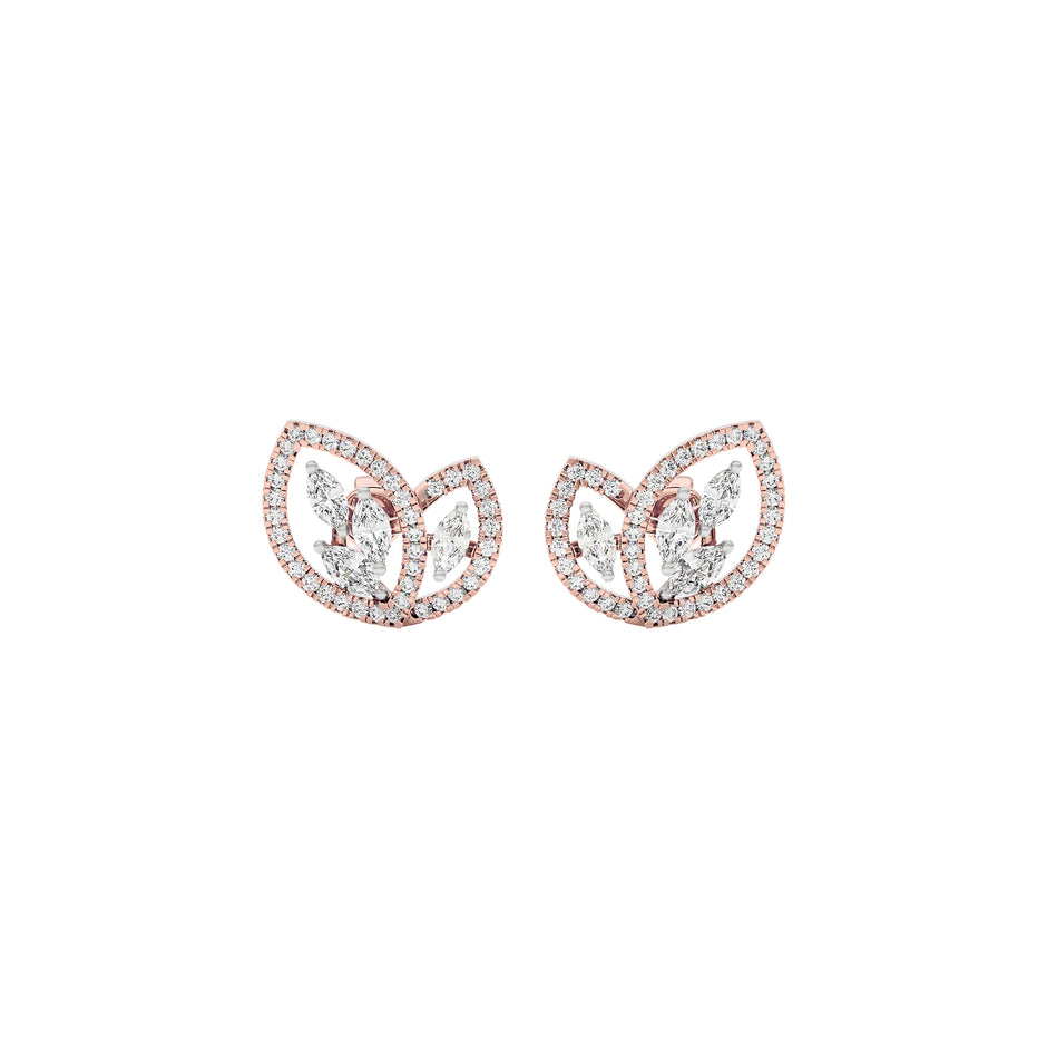 Luxe Petals Diamond Earrings 18 KT / Rose Gold